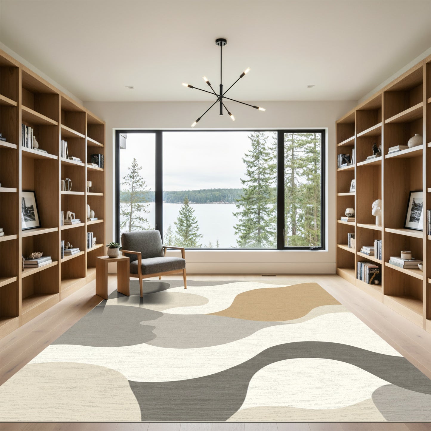 Neutral Flow Organic Shapes Rug