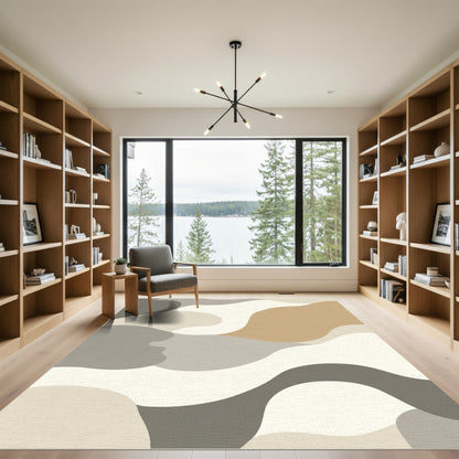 Neutral Flow Organic Shapes Rug