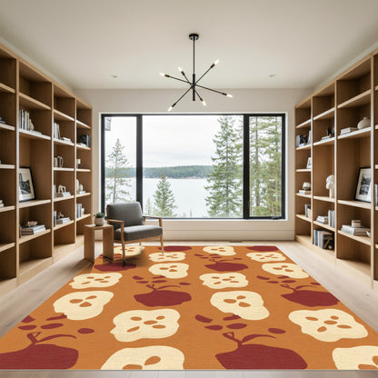 Rustic Apple Slice Organic Art Rug