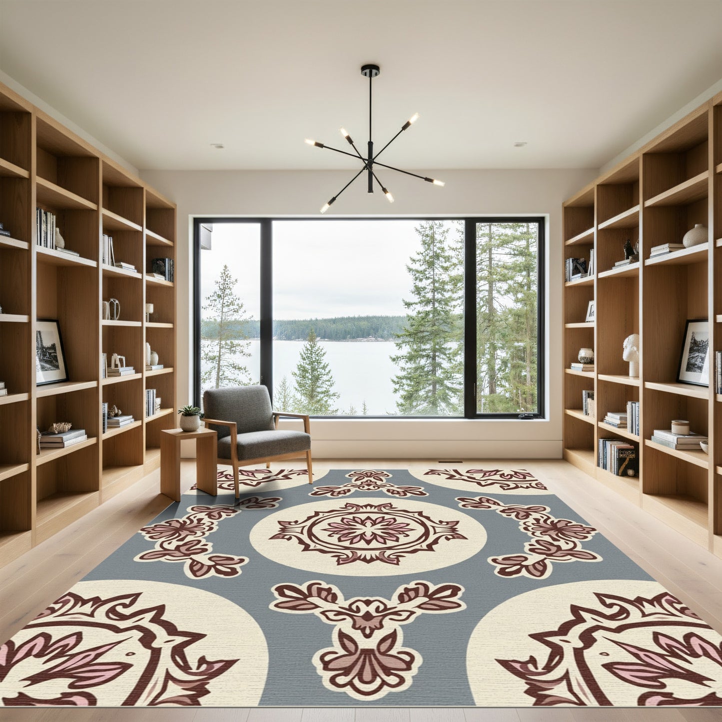 Vintage Cream Floral Medallion Rug