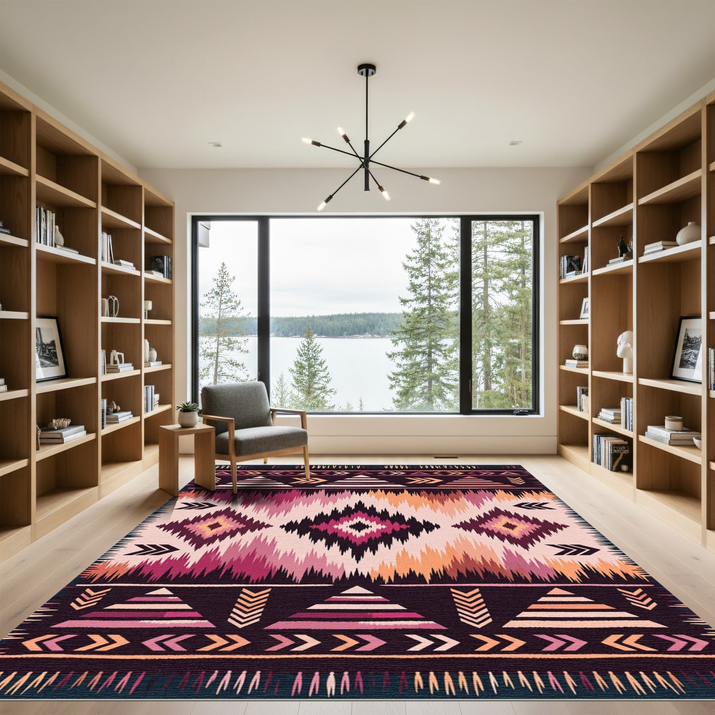 Tribal Geometric Diamond Sunset Rug