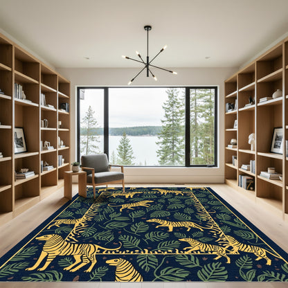 Golden Tiger Jungle Botanical Rug
