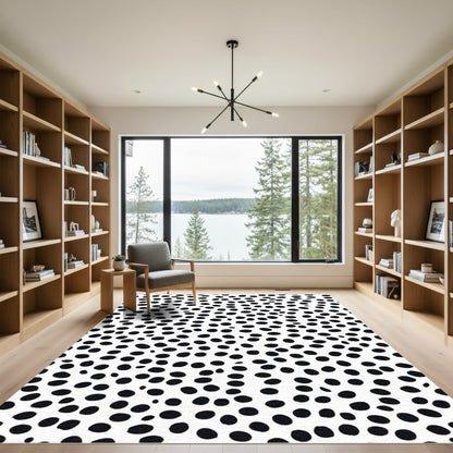 Black White Polka Dot Scatter Rug