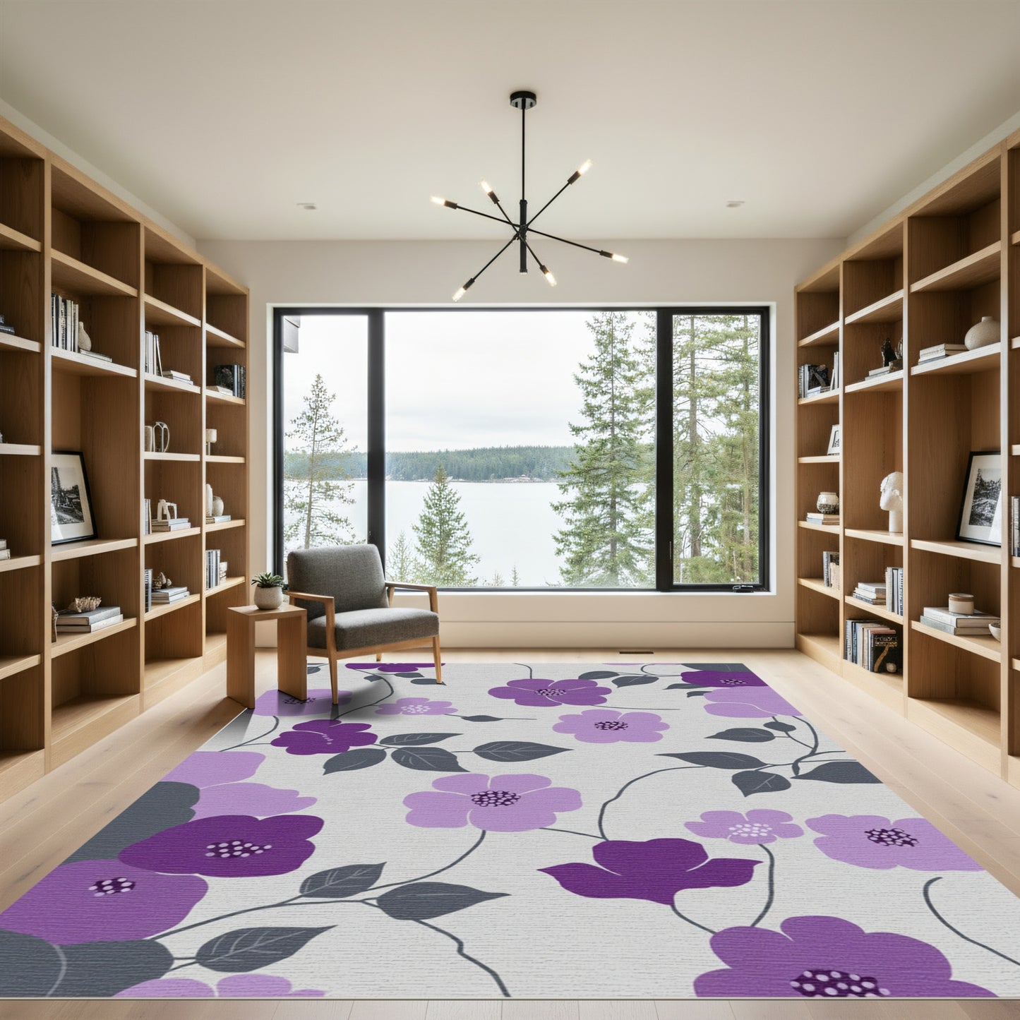 Purple Floral Grape Vine Rug