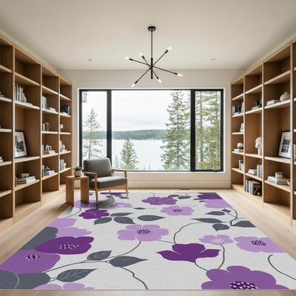 Purple Floral Grape Vine Rug