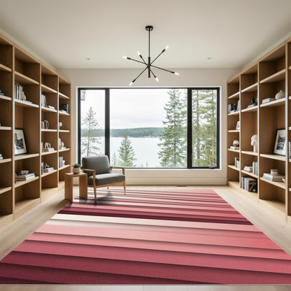 Striped Slate Pink Ombre Layers Rug