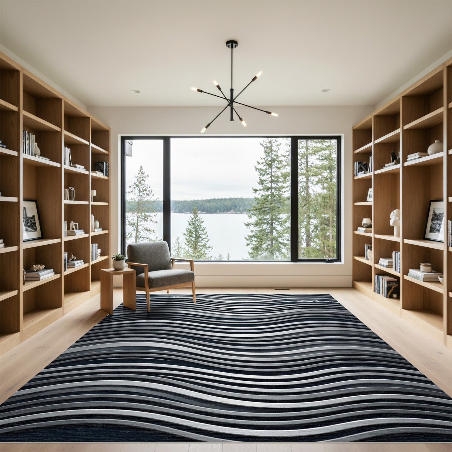 Silver Wave Contemporary Modern Rug