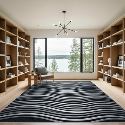 Silver Wave Contemporary Modern Rug
