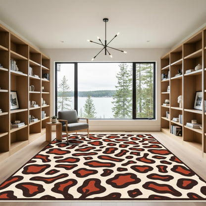 Bold Red Animal Spots Rug