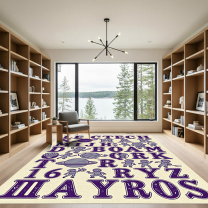 Space Alphabet With Astronauts Rug