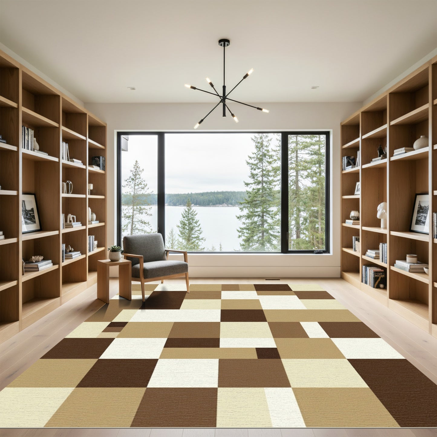 Earthy Geometric Blocks Rug