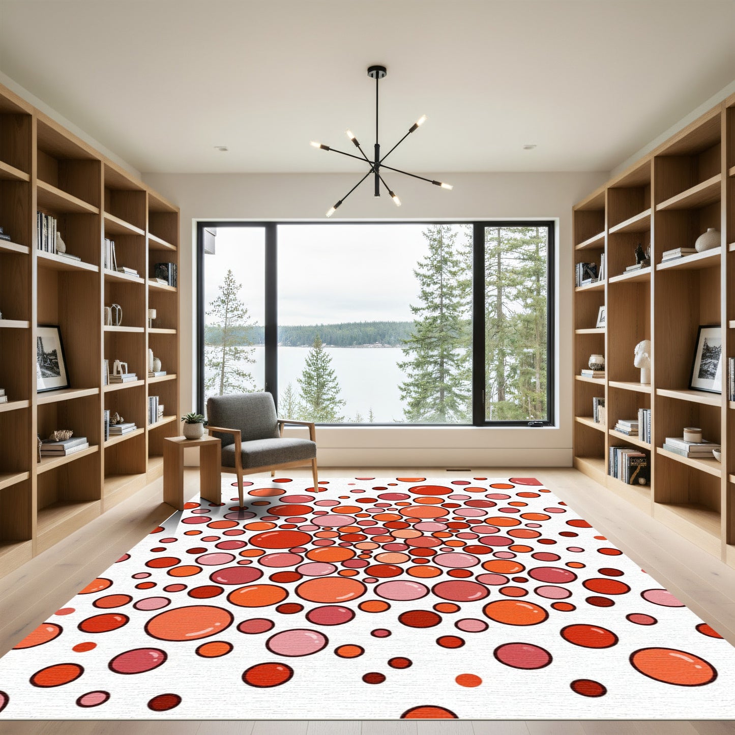 Crimson Pink Bubble Cluster Rug