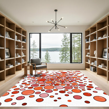 Crimson Pink Bubble Cluster Rug