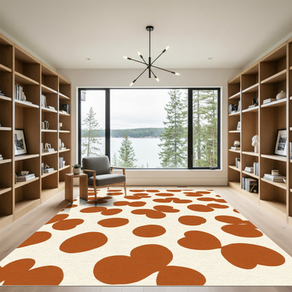 Terra Cotta Blobs Ochre Background Rug