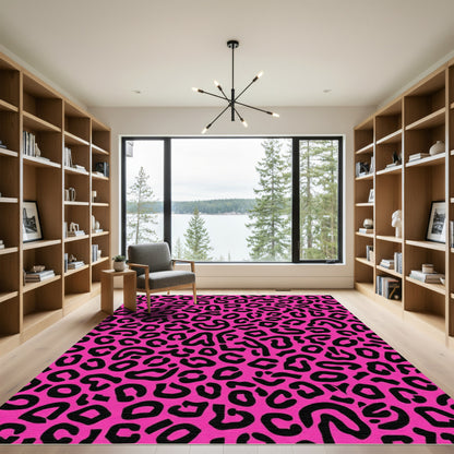 Bold Hot Pink Animal Spots Rug