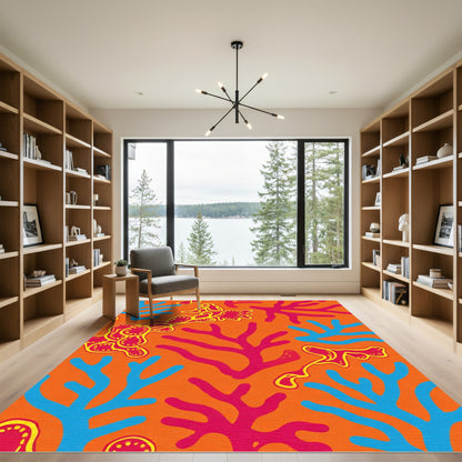 Coral Reef Abstract Shapes Rug