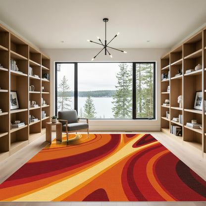 Warm Earthy Tone Swirl Rug