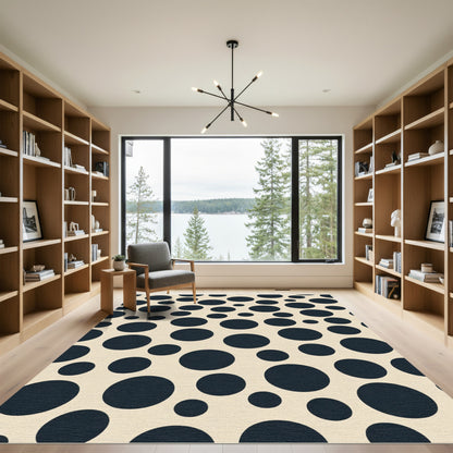 Dark Blue Circles Scatter Rug