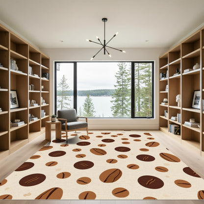 Brown Coffee Bean Scatter Rug