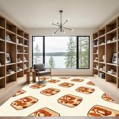 Brown Tortilla Swirl Repeating Pattern Rug