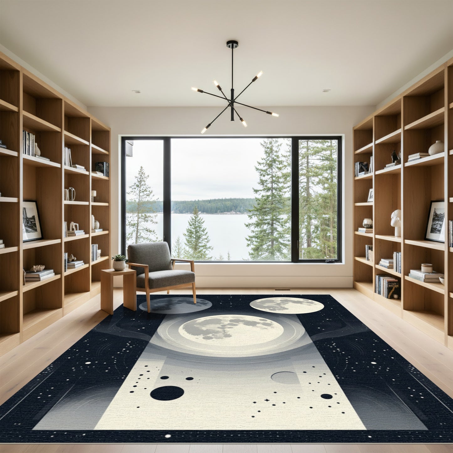 Celestial Moon Phases Night Sky Rug