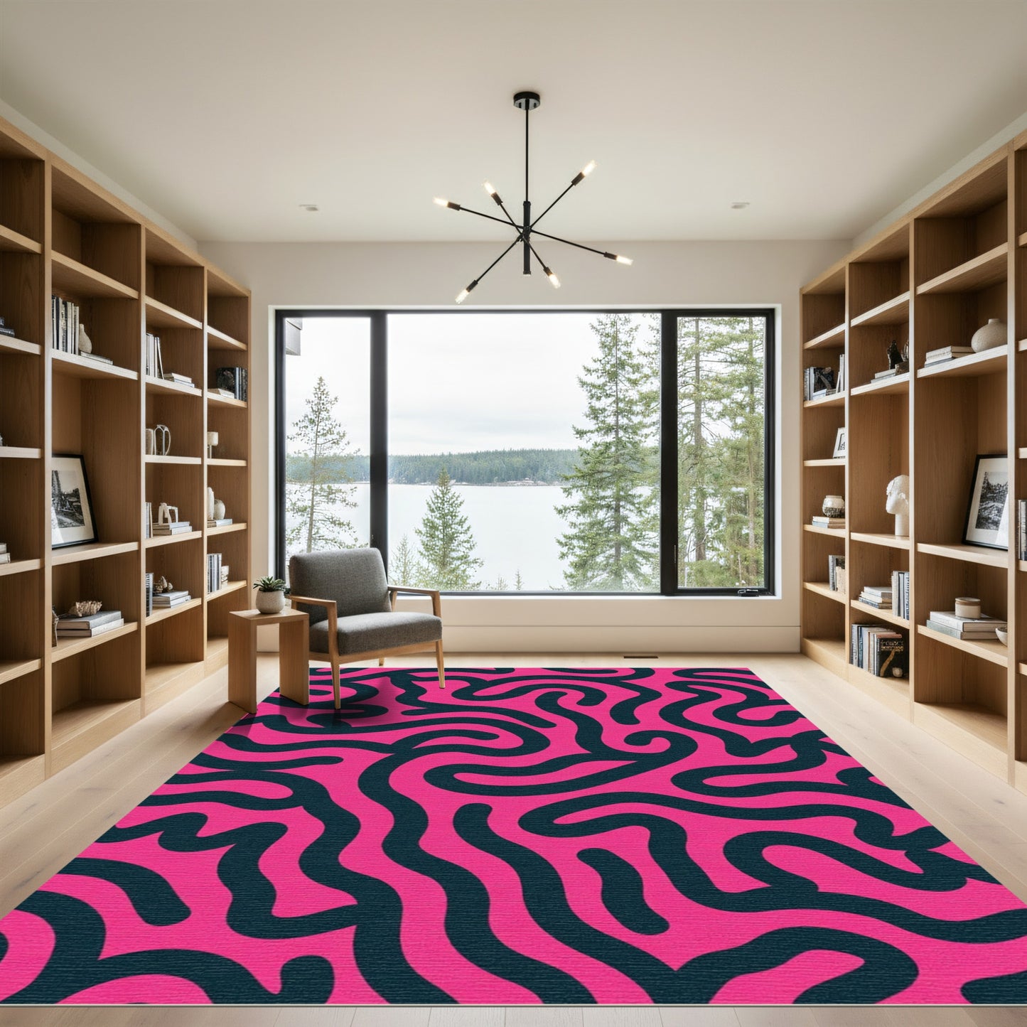 Bold Pink Organic Flow Rug