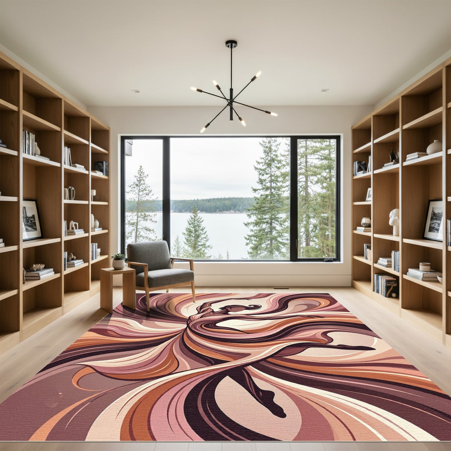 Dancer Swirling Earth Tone Ribbons Rug