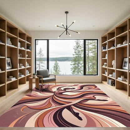 Dancer Swirling Earth Tone Ribbons Rug