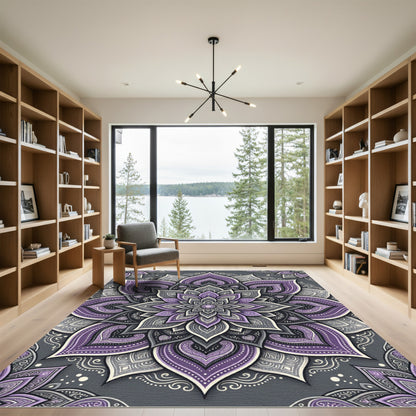 Ornate Lavender Mandala Jewel Tone Rug