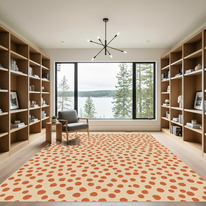 Terracotta Polka Dot Field Rug