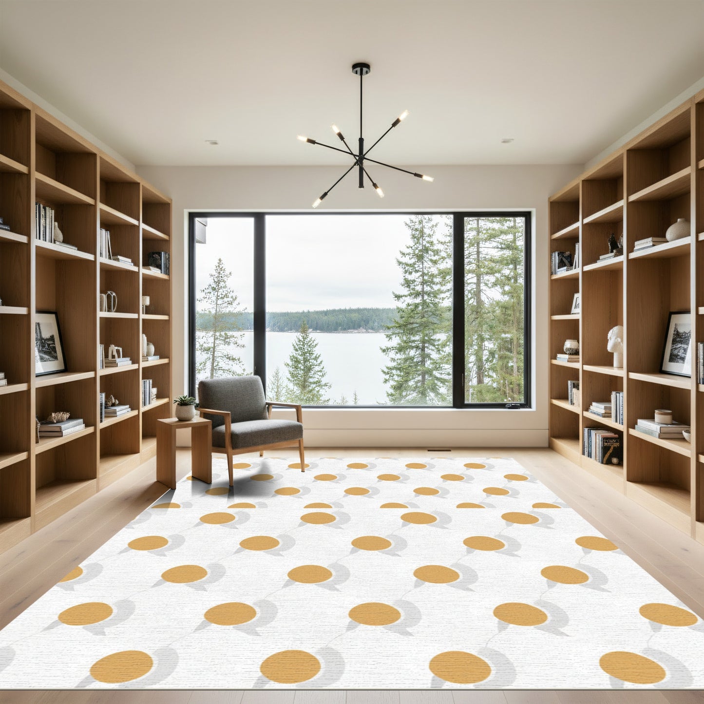 Golden Bubble Cloud Repeat Rug