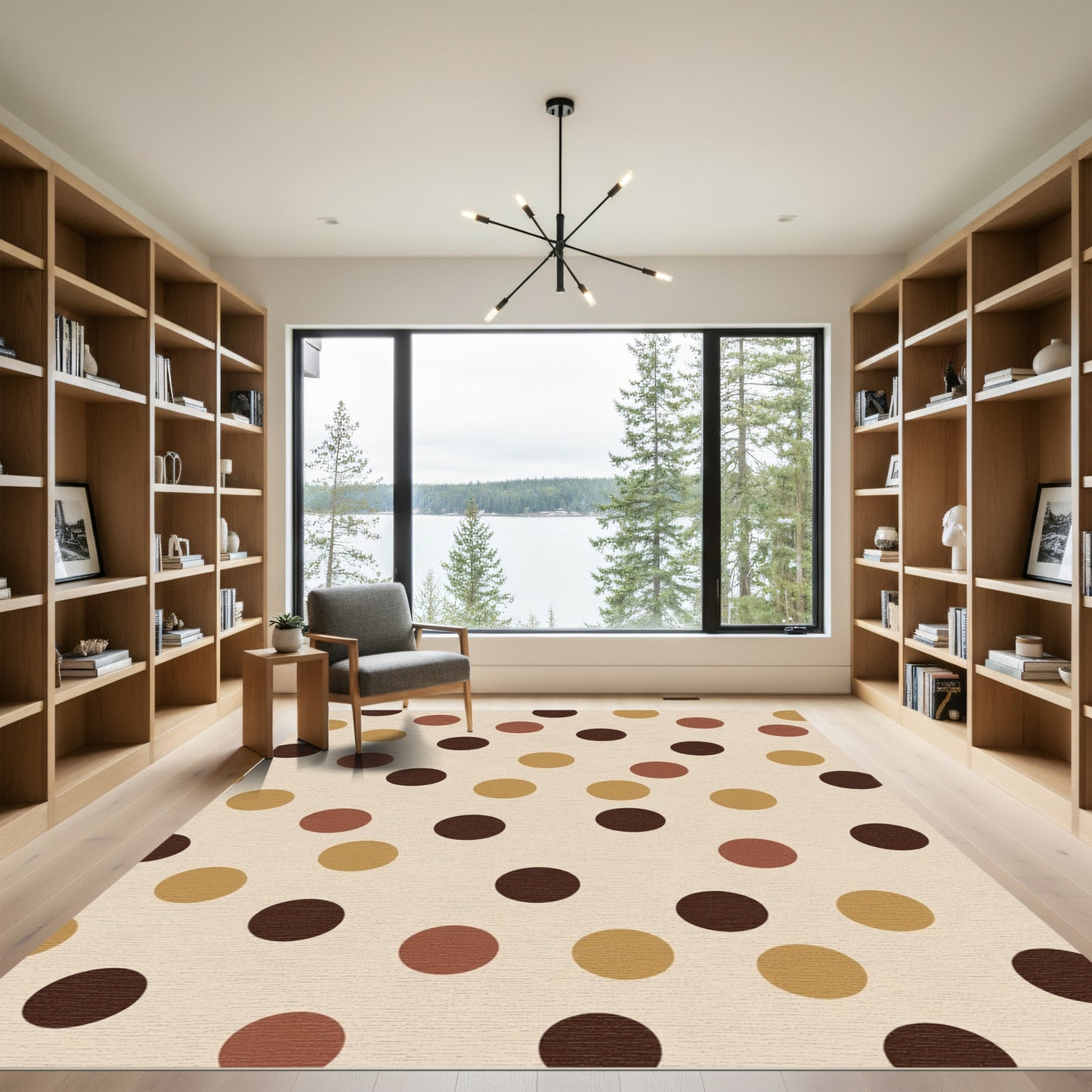 Earthy Tones Polka Dot Circles Rug