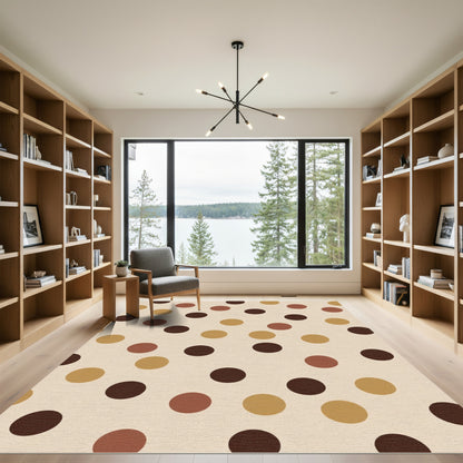 Earthy Tones Polka Dot Circles Rug