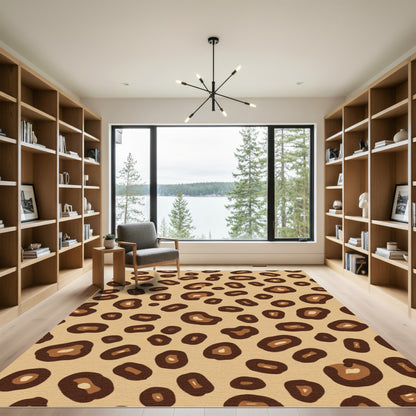 Animal Print Brown Tan Spots Rug