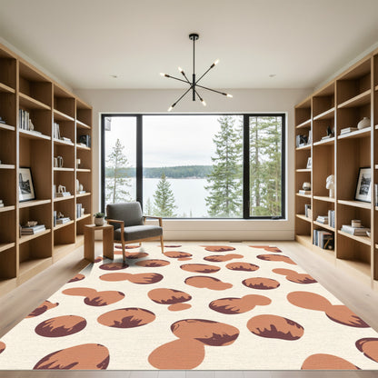 Brown And Tan Abstract Organic Shapes Rug