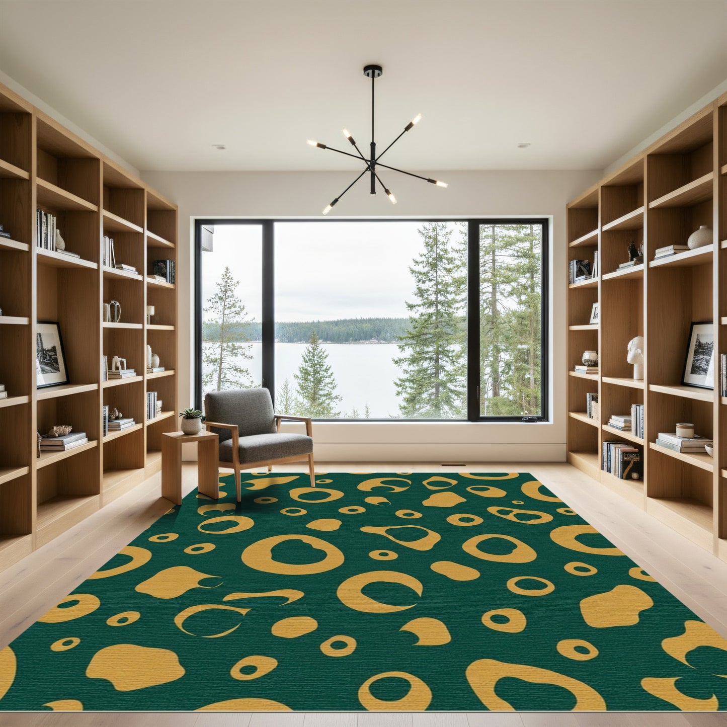 Organic Ochre Spots Emerald Field Rug