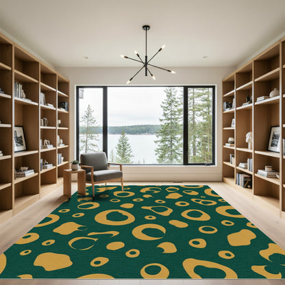 Organic Ochre Spots Emerald Field Rug