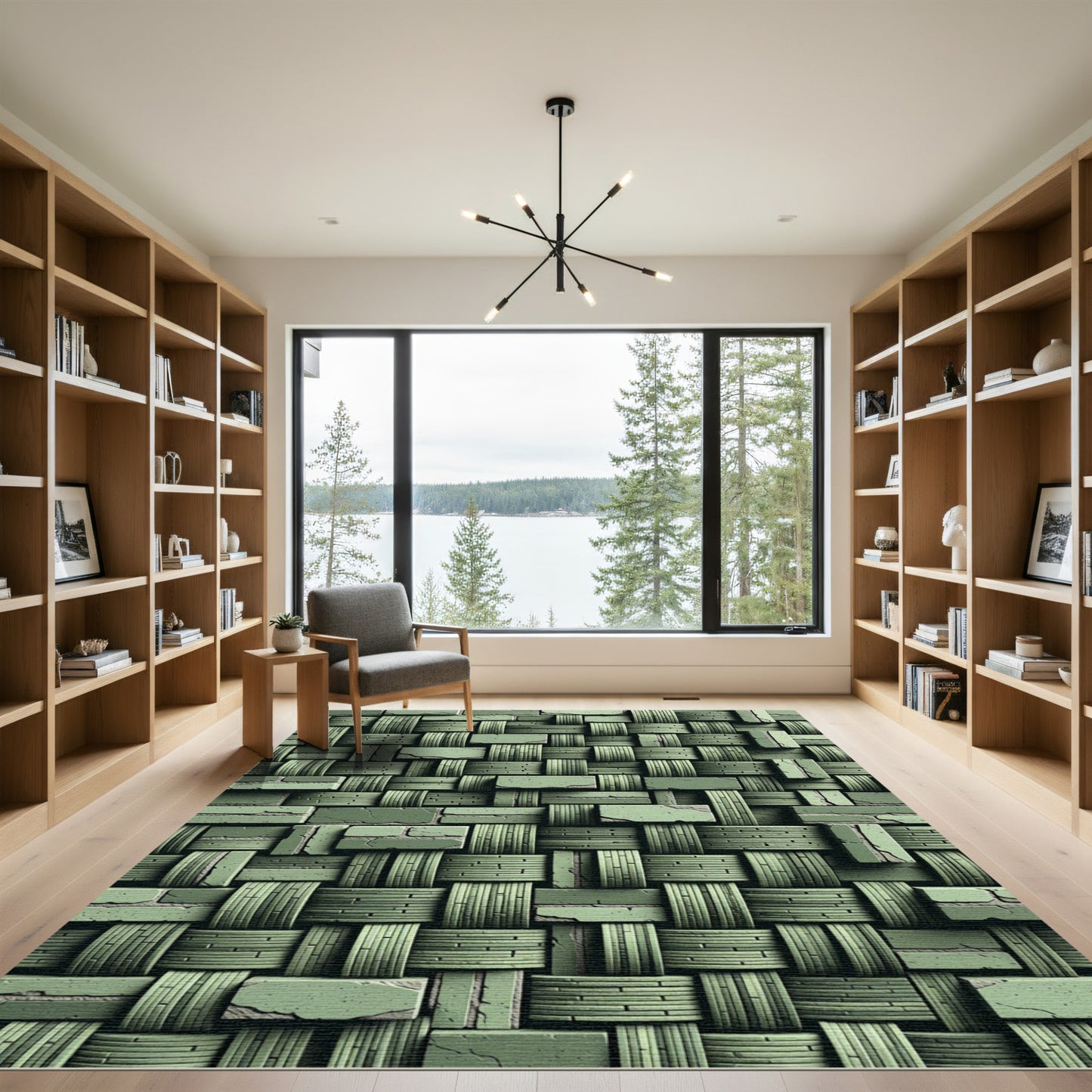 Sage Green Woven Texture Rug