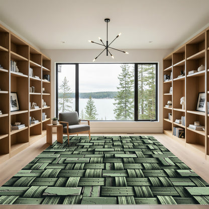 Sage Green Woven Texture Rug
