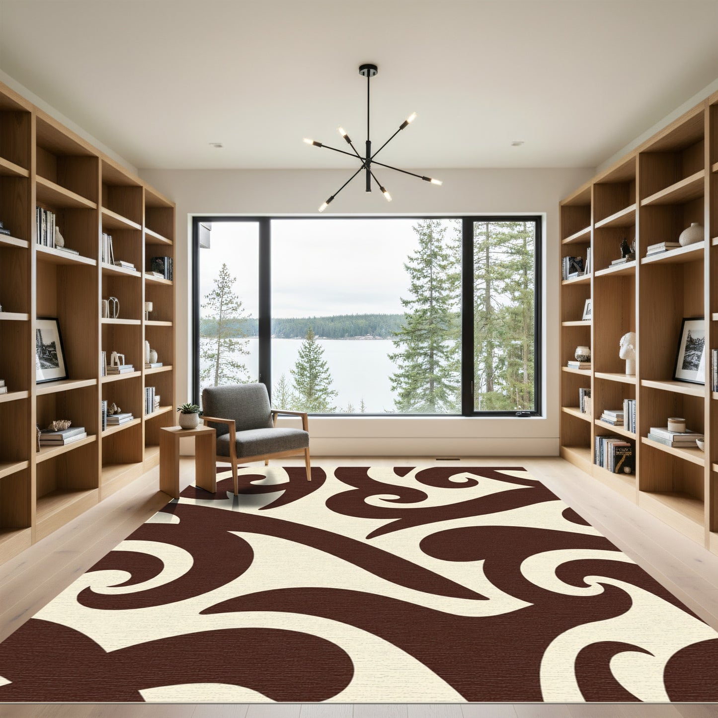 Rich Brown Smooth Swirl Rug
