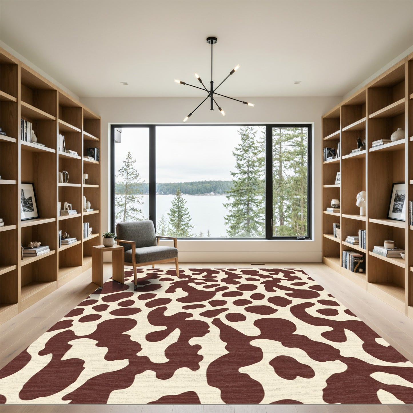 Brown Spot Organic Abstract Rug