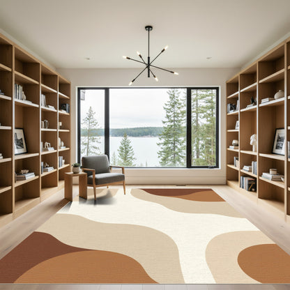 Abstract Flowing Earth Tones Rug