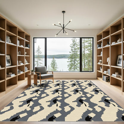 Abstract Camo Block Rug
