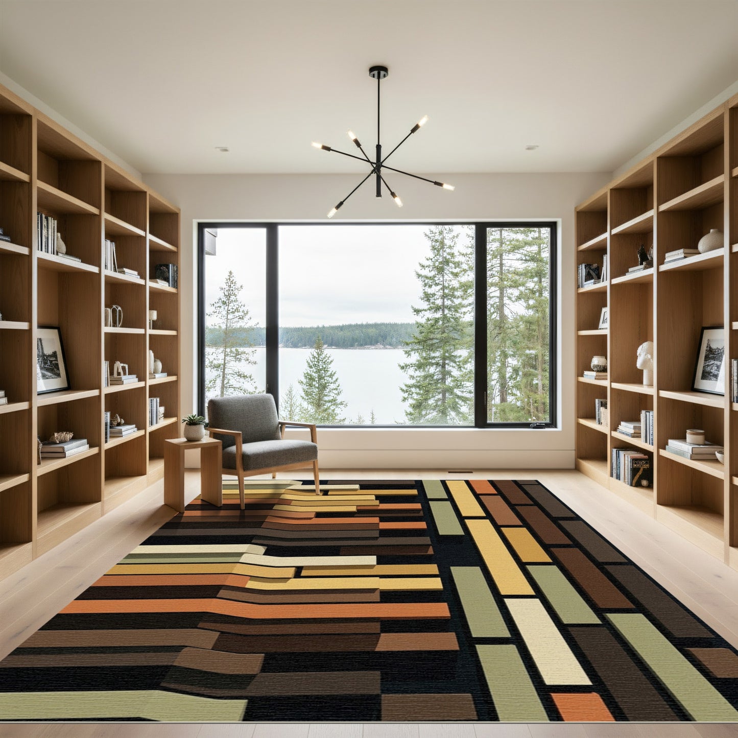 Earthy Tones Stacked Rectangles Rug