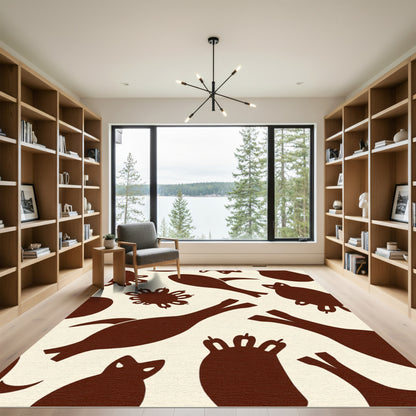 Brown Organic Shape Scatter Rug