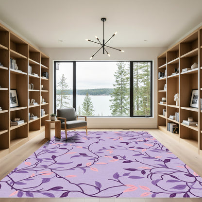 Purple Vine Leaf Branches Rug