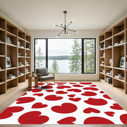 Red Hearts All Over Rug