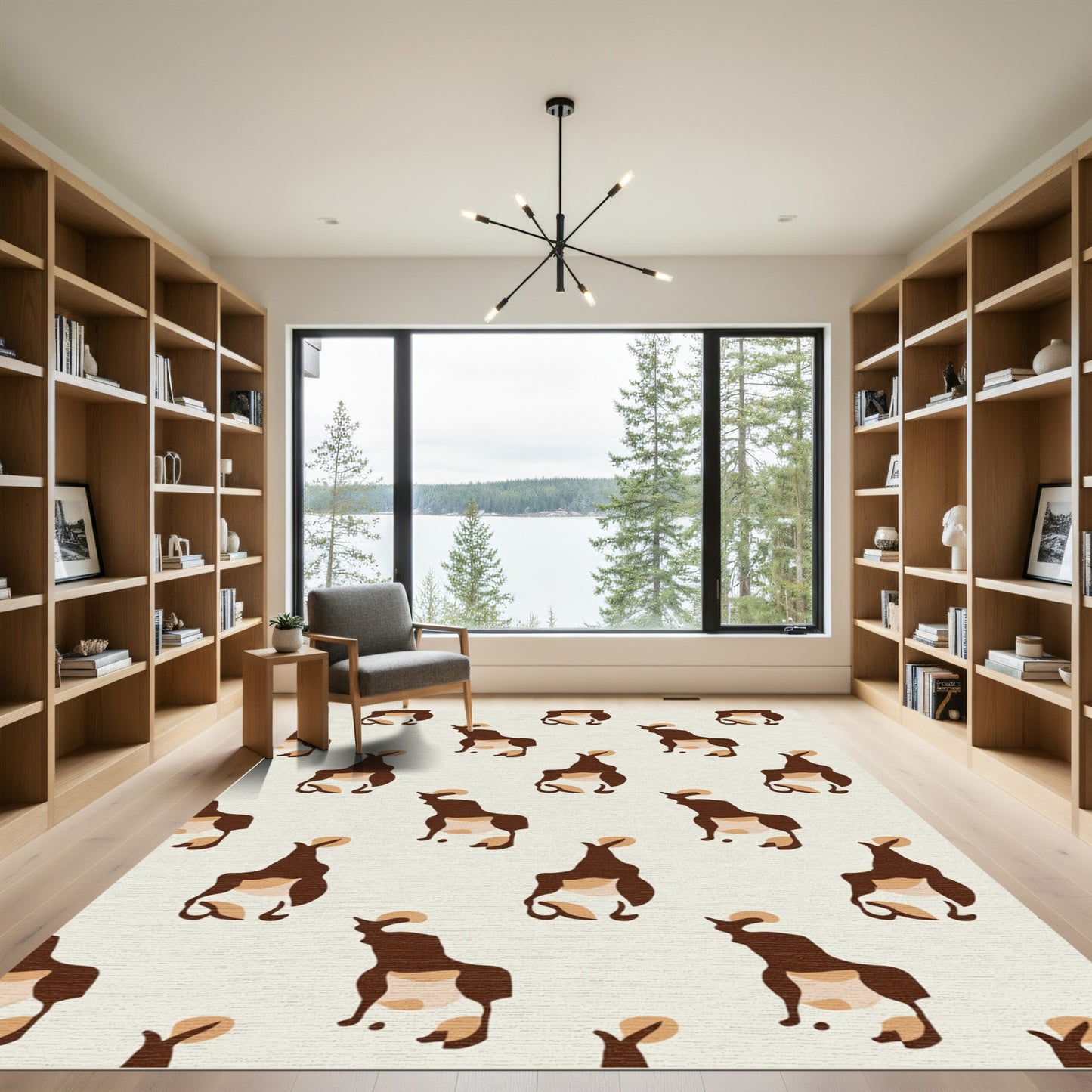 Brown Kangaroo Eclectic Repeating Rug