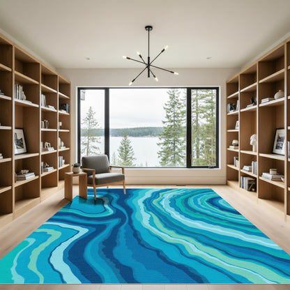 Aqua Blue Agate Vein Rug