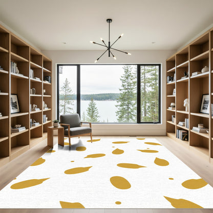 Gold Ochre Abstract Blob Rug